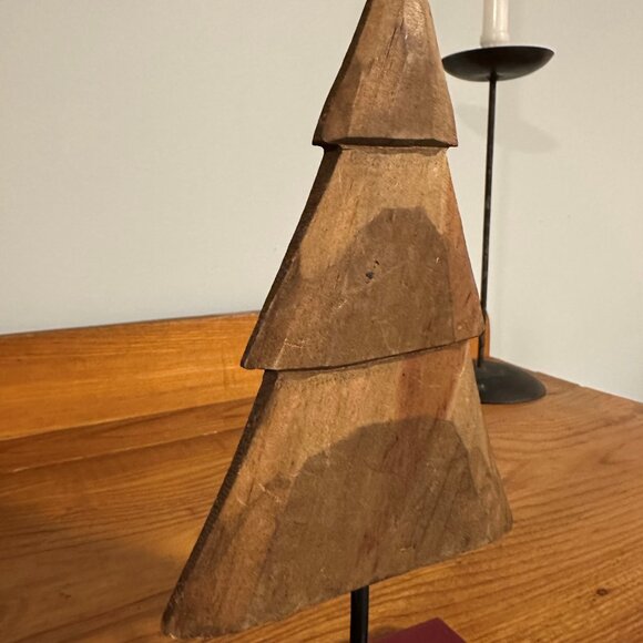 Primitive  Wood Christmas Tree Stocking Holder - Picture 3 of 7